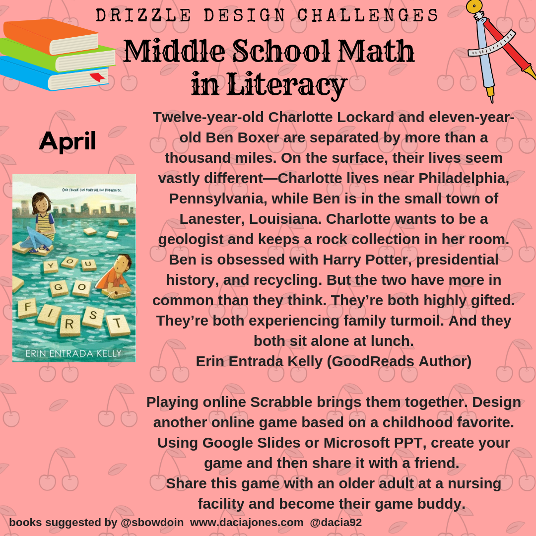 April: Drizzle Design Challenges: Middle School Math in Literacy