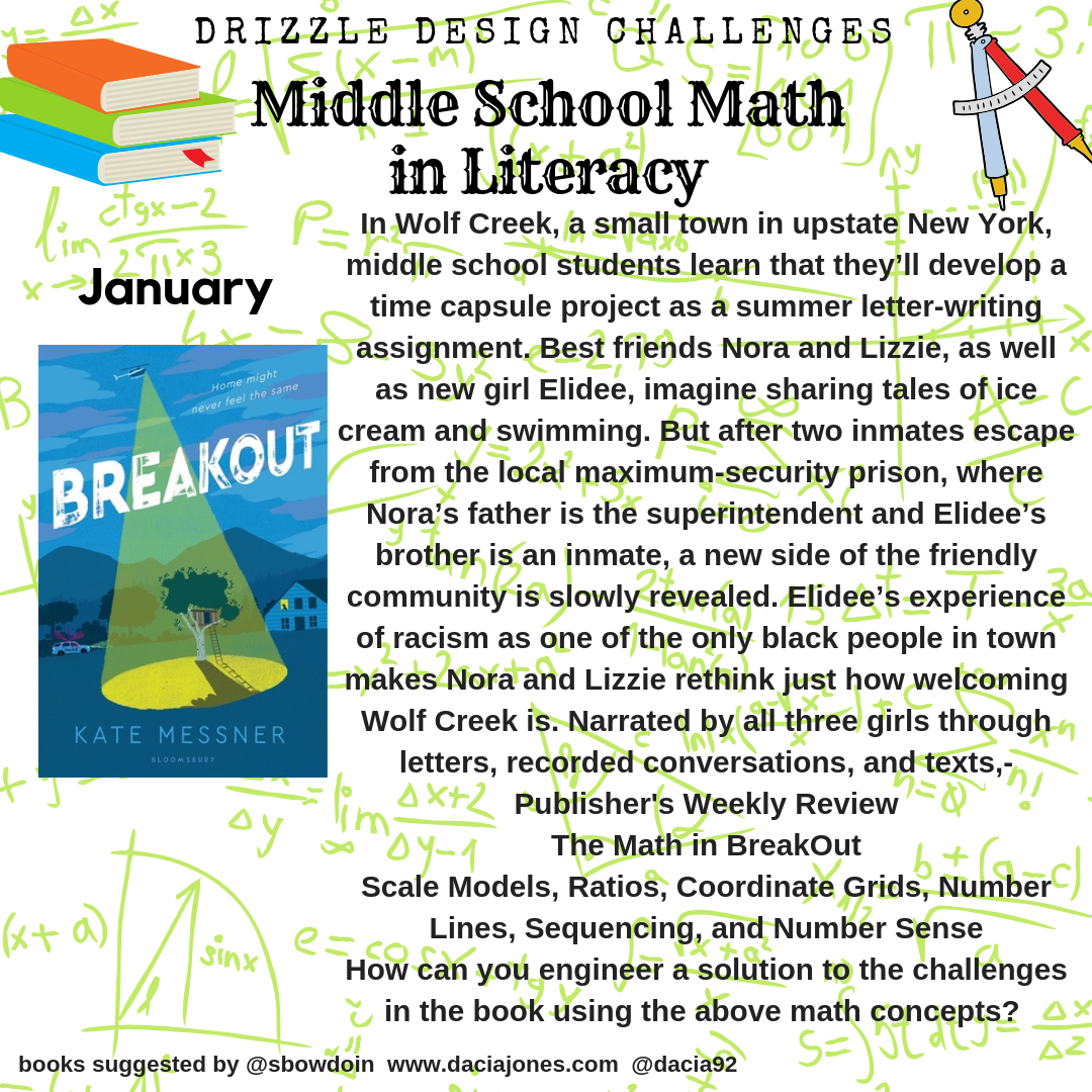 January: Drizzle Design Challenges: Middle School Math in Literacy